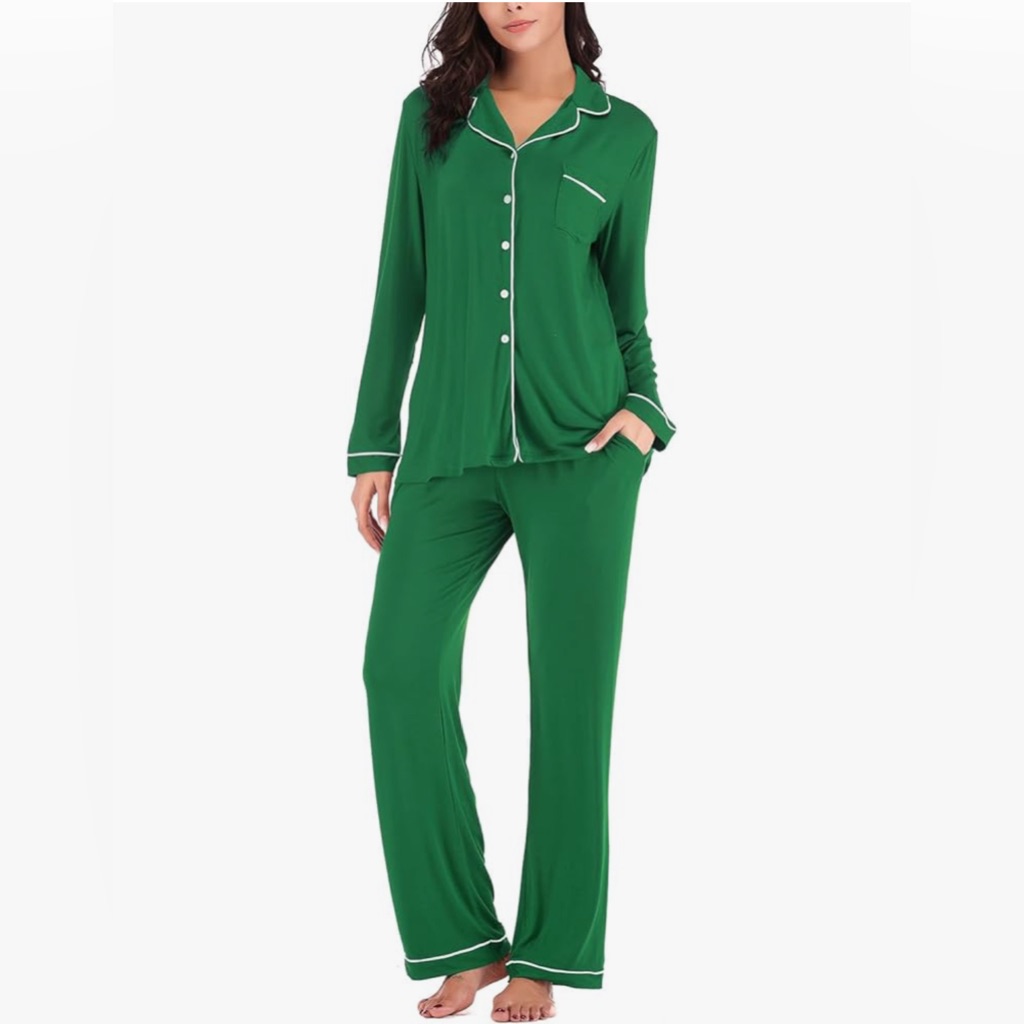 Aamikast Pajama Sets Button Down Sleepwear Nightwear Soft Pjs Lounge Sets